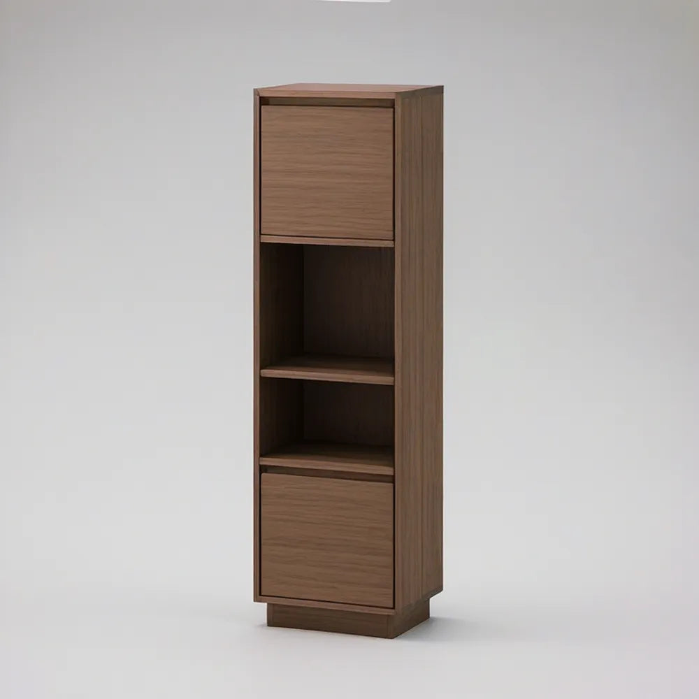 Wąski kredens z płyty MDF w kolorze orzechowym, 40 × 35 × 150 cm