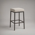Hoker barowy 38 x 38 x 65 cm z tapicerowanym siedziskiem Beżowy/Czarny