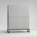 Dwudrzwiowy mebel do przechowywania 100 × 40 × 160 cm z MDF, jasnoszary z czarną podstawą