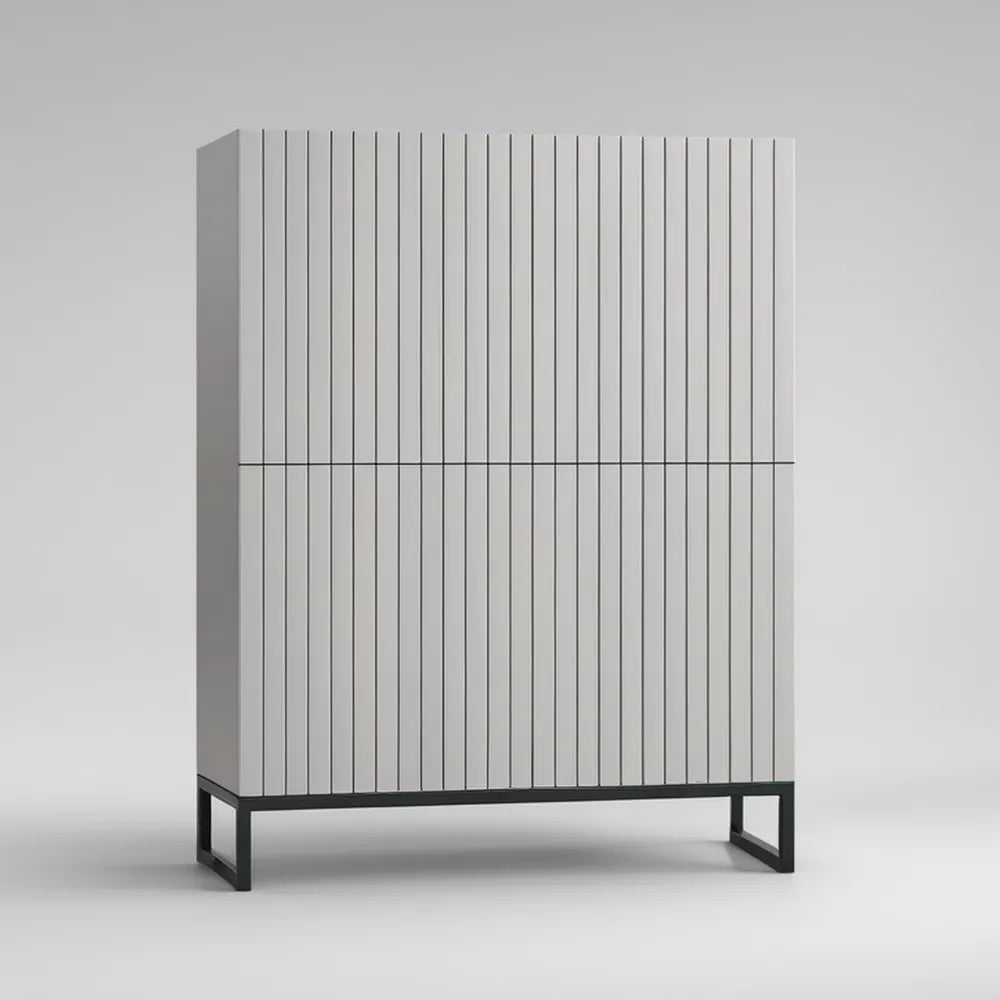 Dwudrzwiowy mebel do przechowywania 100 × 40 × 160 cm z MDF, jasnoszary z czarną podstawą